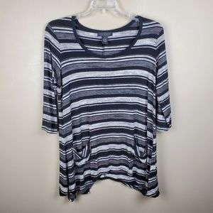 Grace Elements Black & White Striped Tunic - 0X